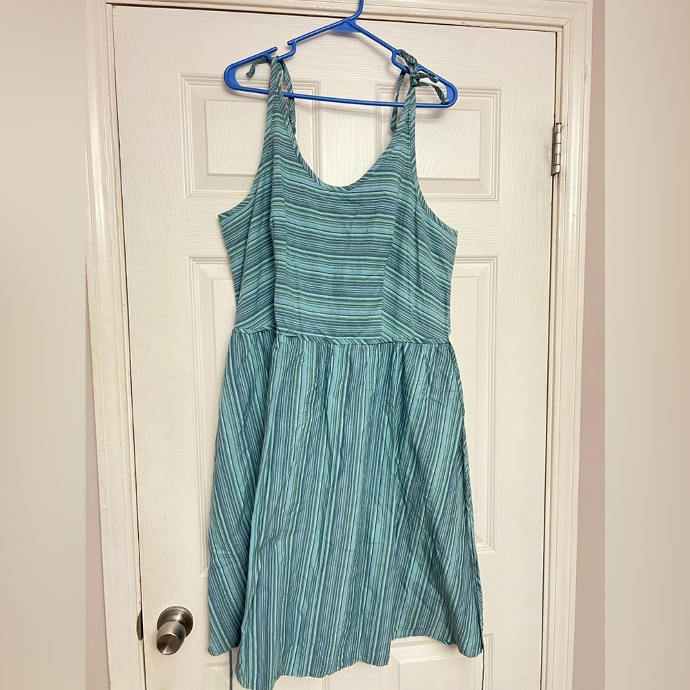 Striped Blue Sleeveless Dress